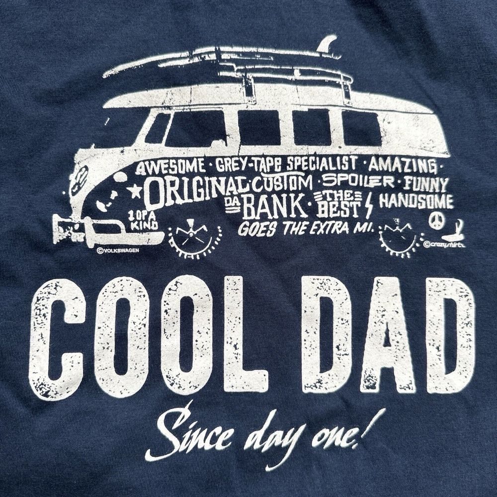 VW Cool Dad Tee Men’s Size Medium Navy Blue Crazy Shirts Official Volkswagen NWT